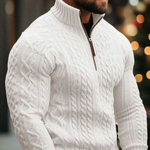 Men's Solid Color Simple Daily Long Sleeve Sweater